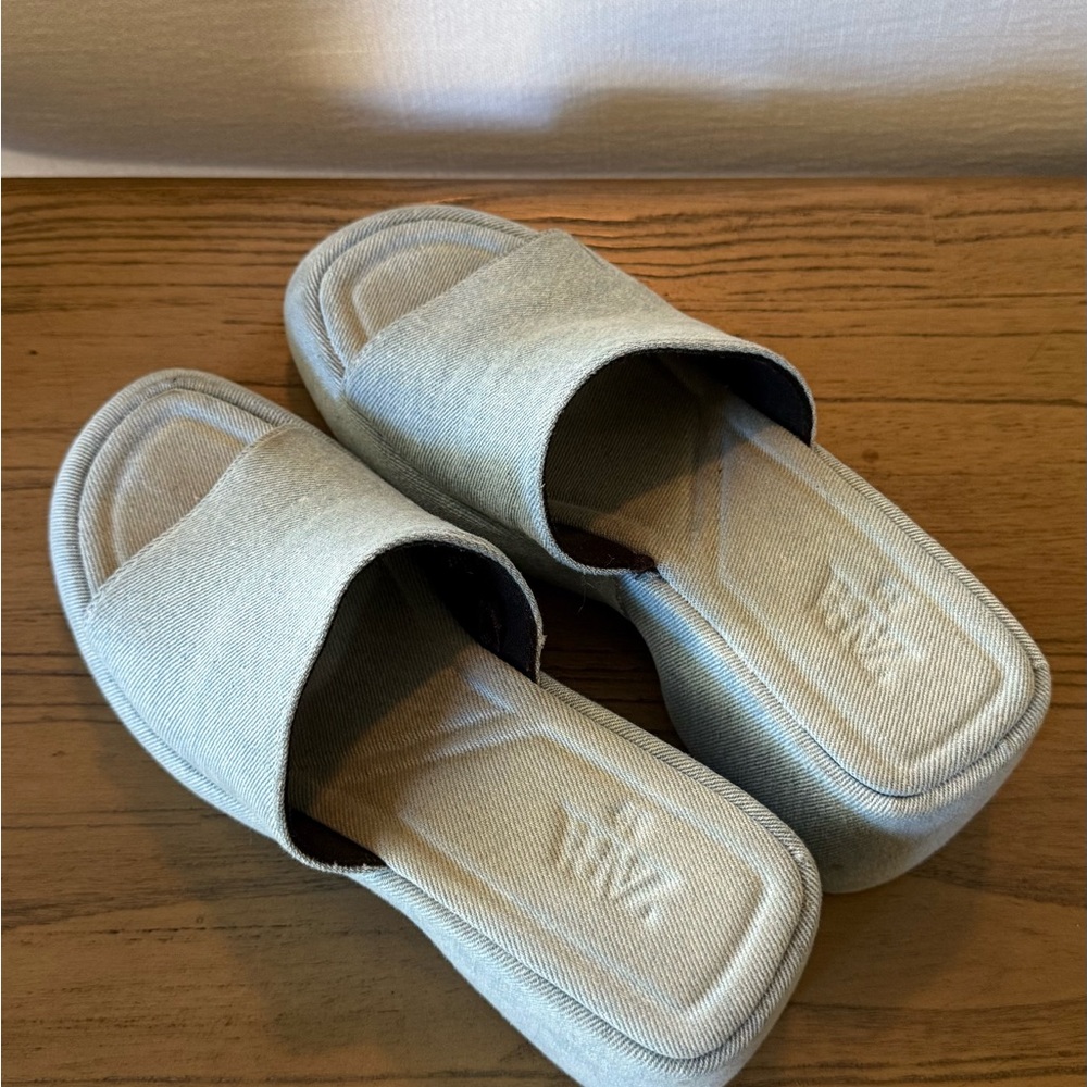 Zara Denim Platform Sandals